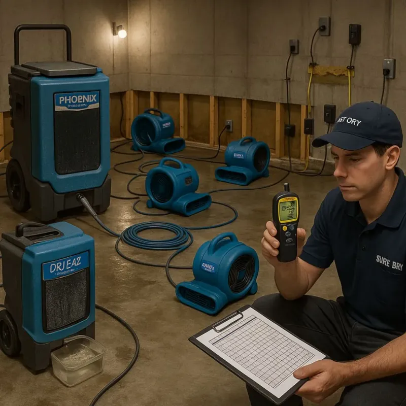 Structural Drying and Dehumidification process in Rancho Santa Margarita, CA
